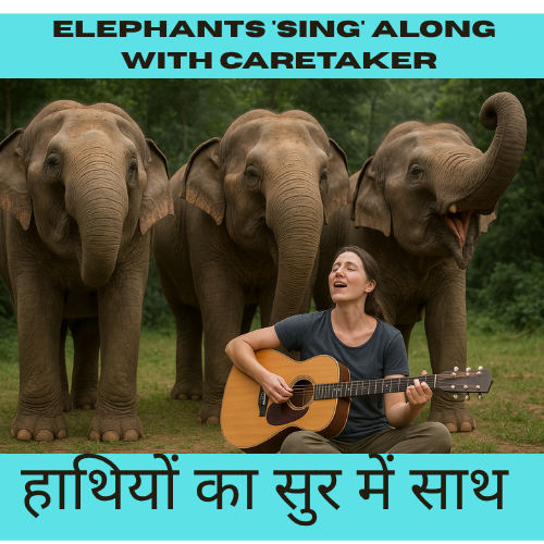 Elephants 'sing' along with caretaker